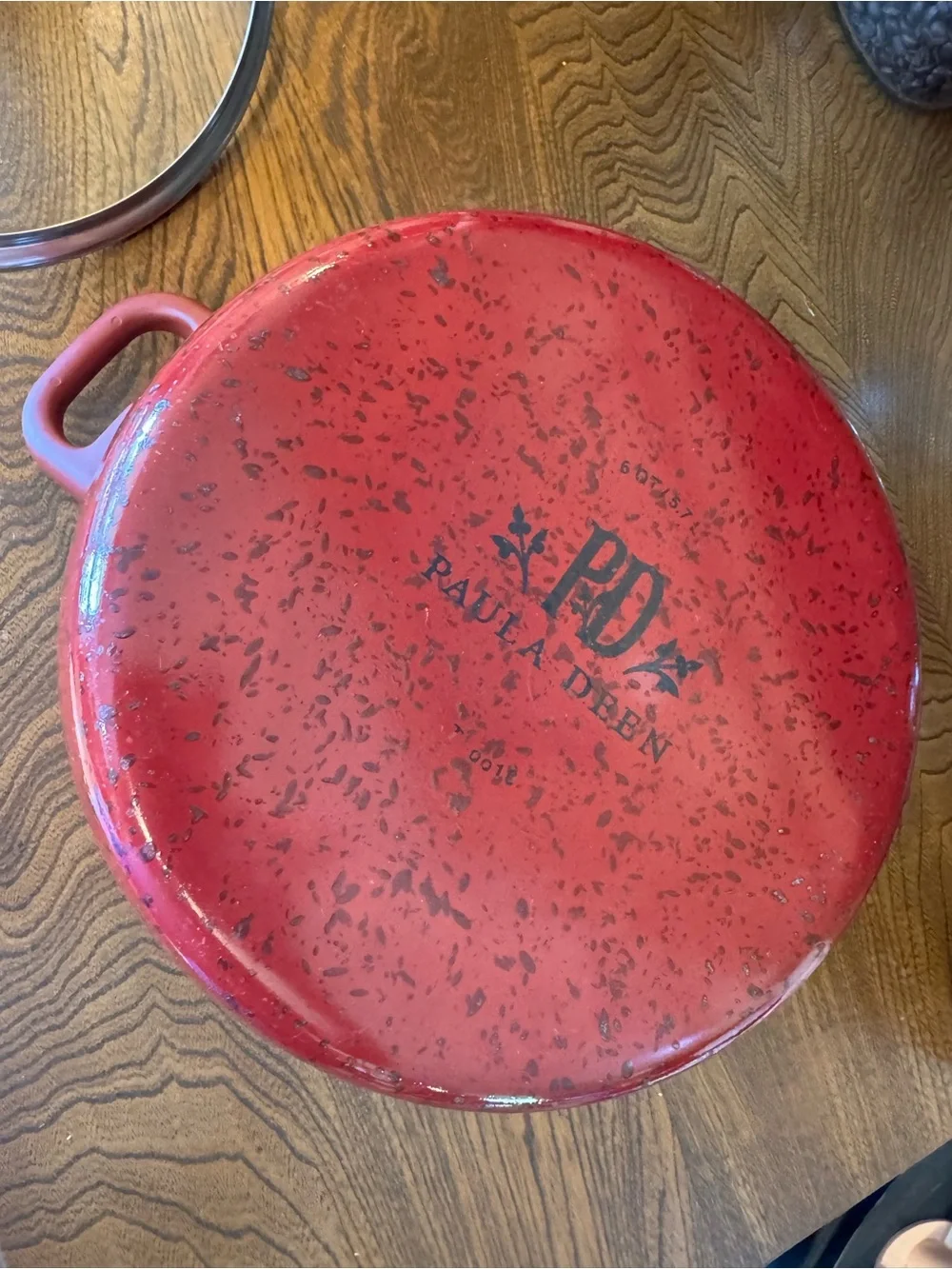 Paula Dean 6QT Red Speckled Nonstick Stockpot with Glass Lid
